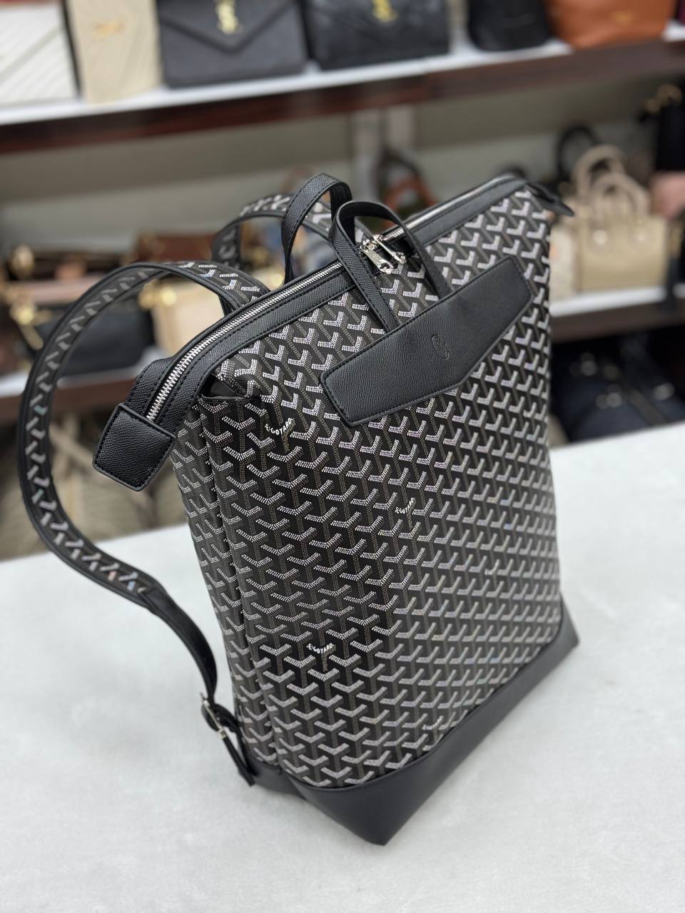 Goyard Saint Louis Backpack Canvas Black