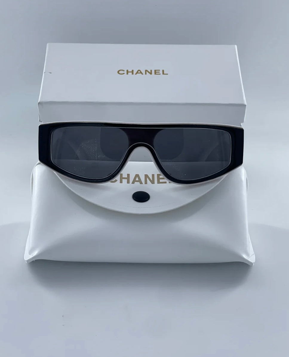 Chanel CC Shield Sunglasses Black
