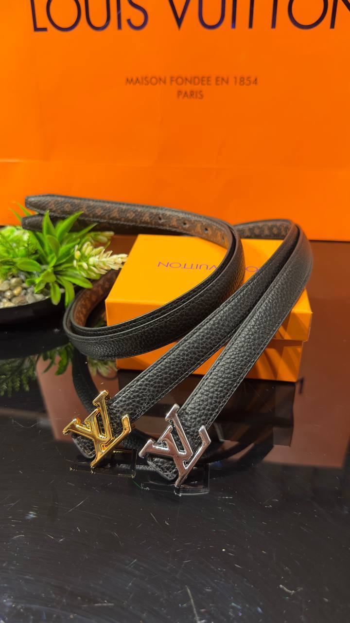Louis Vuitton LV Initiales Leather Belt Black Double Face