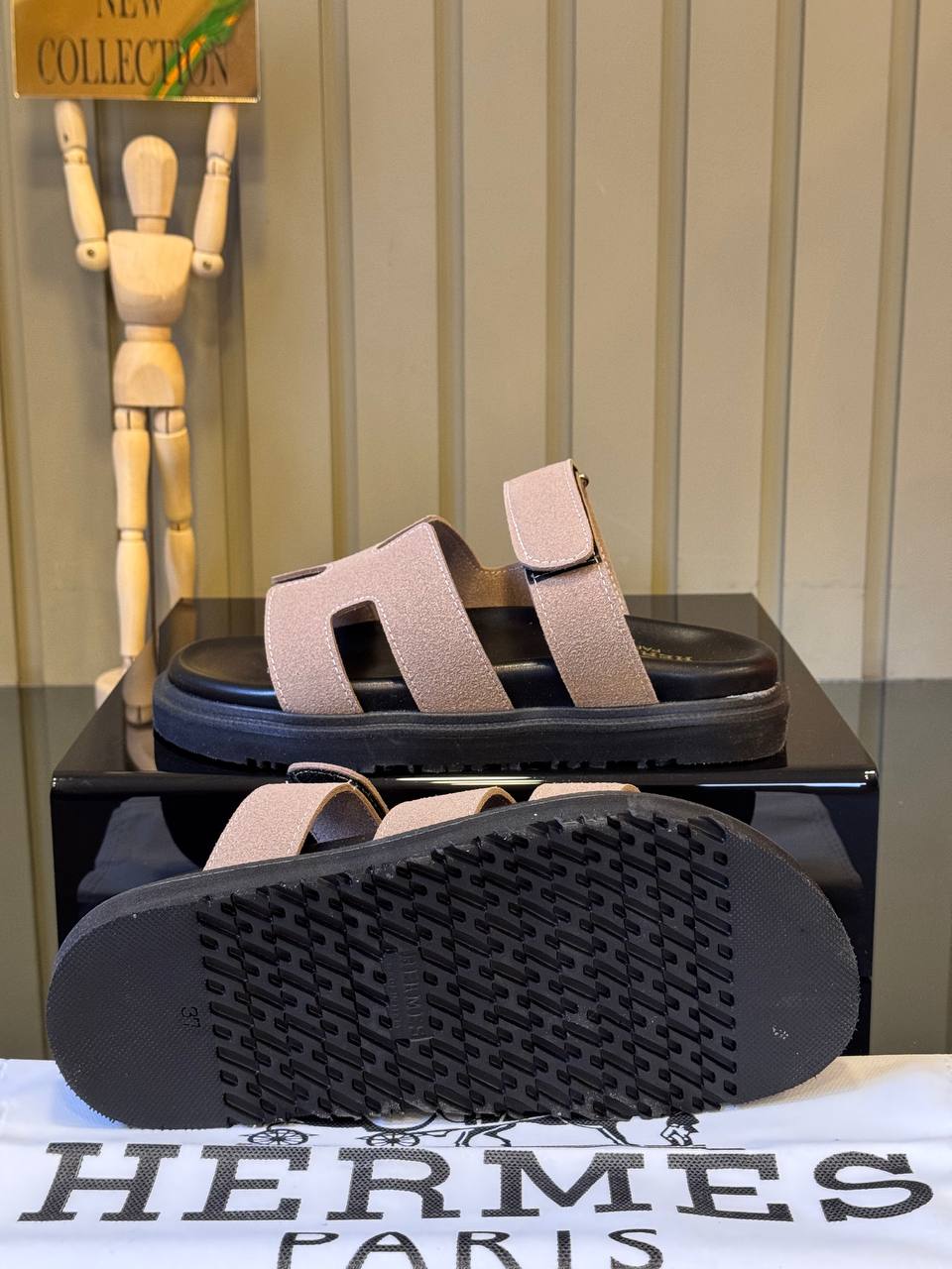 Hermes Sandals Chypre Dark Beige