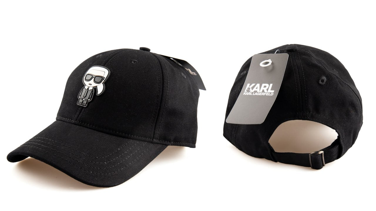 Karl Lagerfeld Ikonik Karl Pin Baseball Cap Black