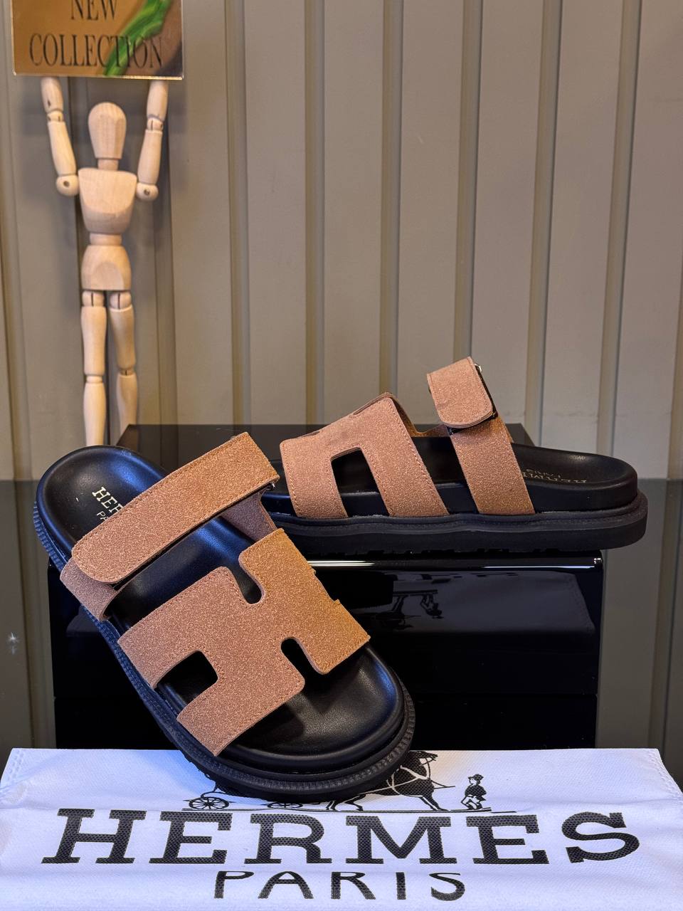Hermes Sandals Chypre Taba Suede