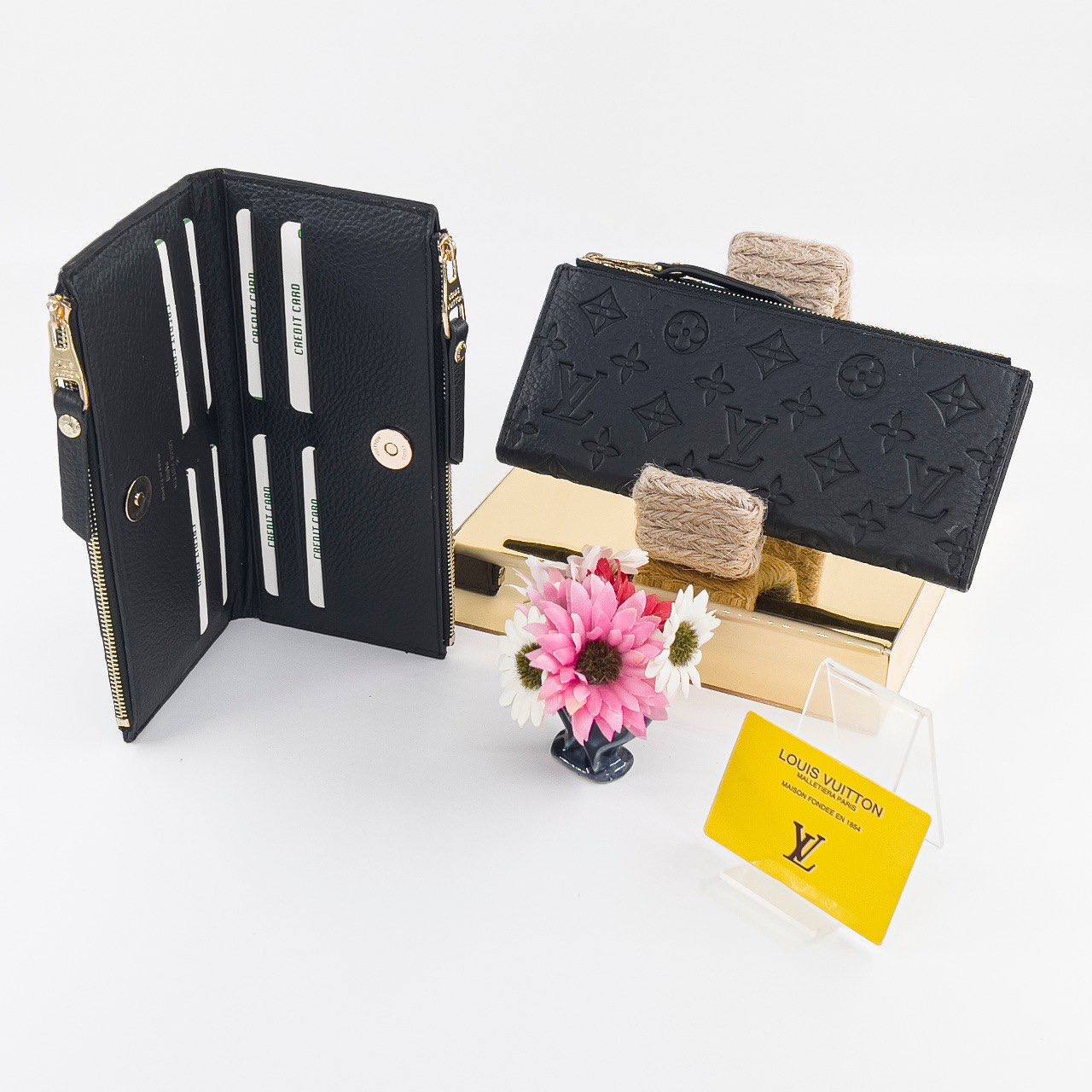 Louis Vuitton Adele Wallet Monogram Empreinte Black