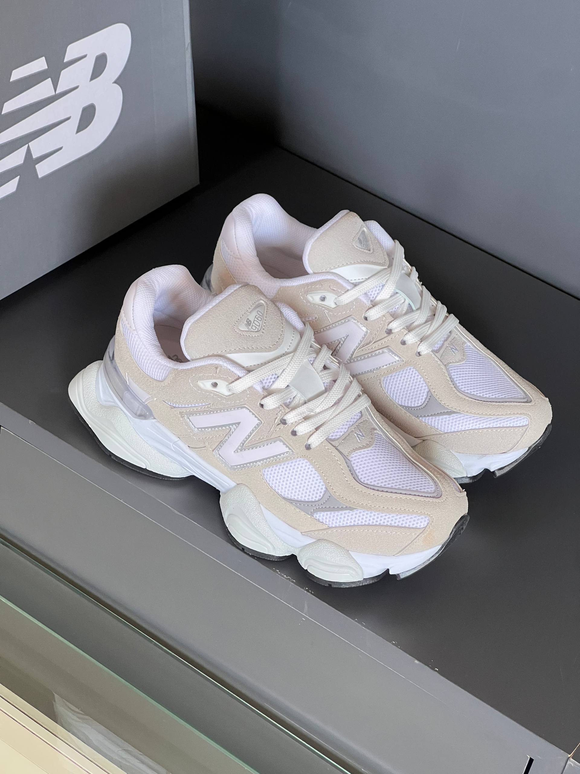 New Balance 9060 White Cream Sneakers