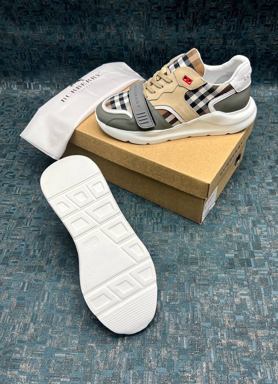 Burberry Vintage Check Strap Sneakers Beige