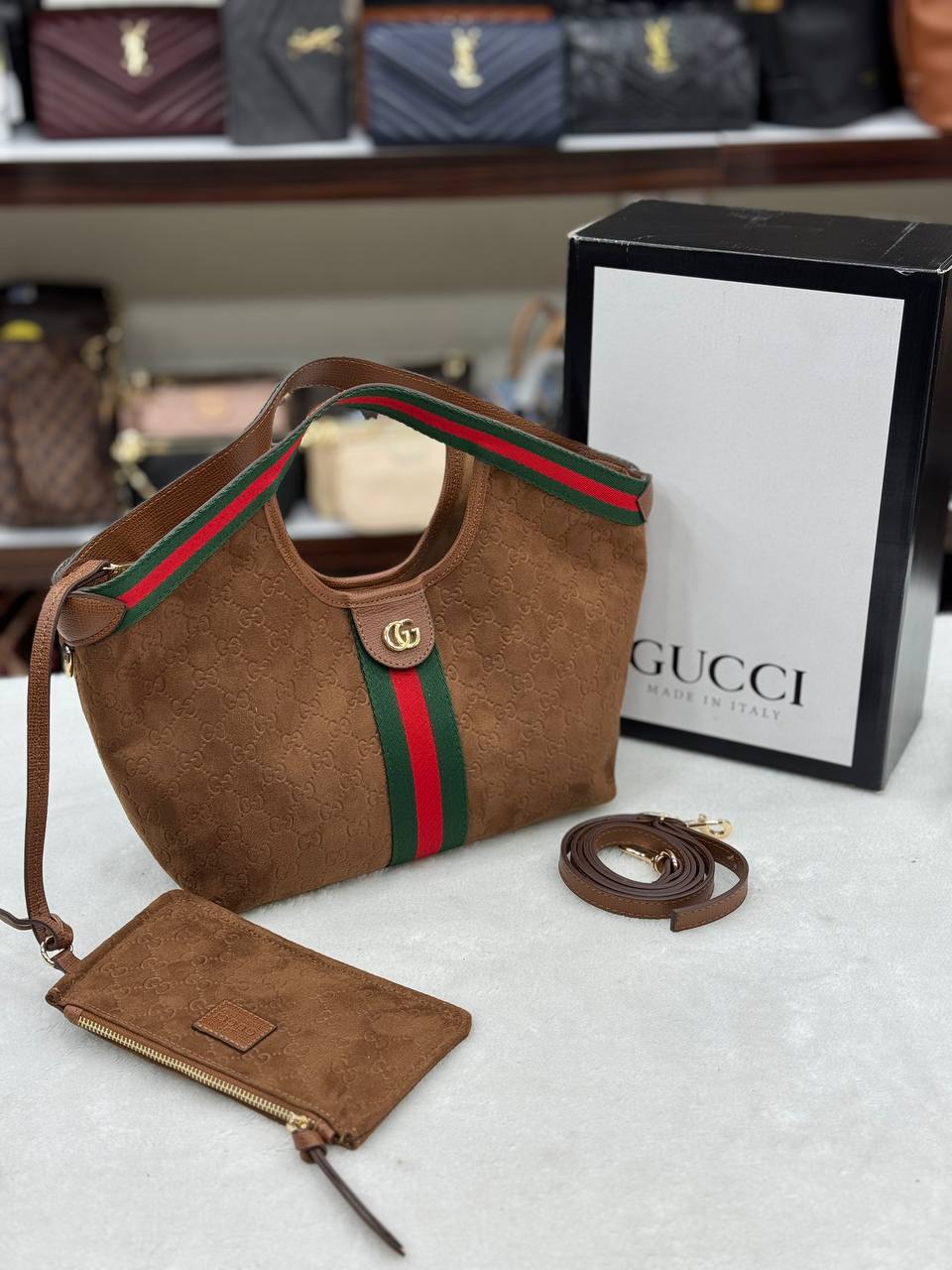 Gucci GG Giglio Canvas Tote Bag Small