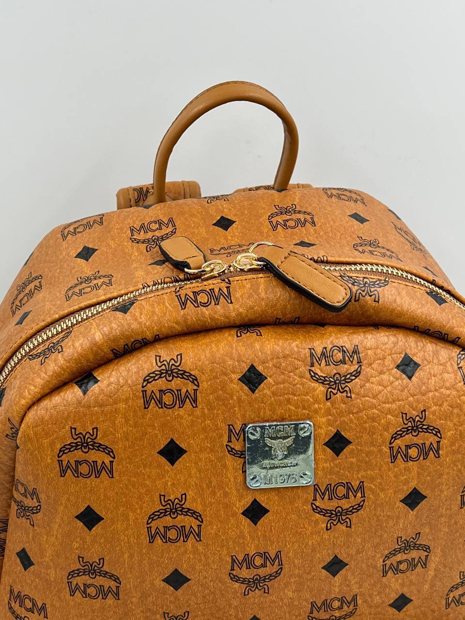 MCM Backpack Stark Cognac Visetos Big