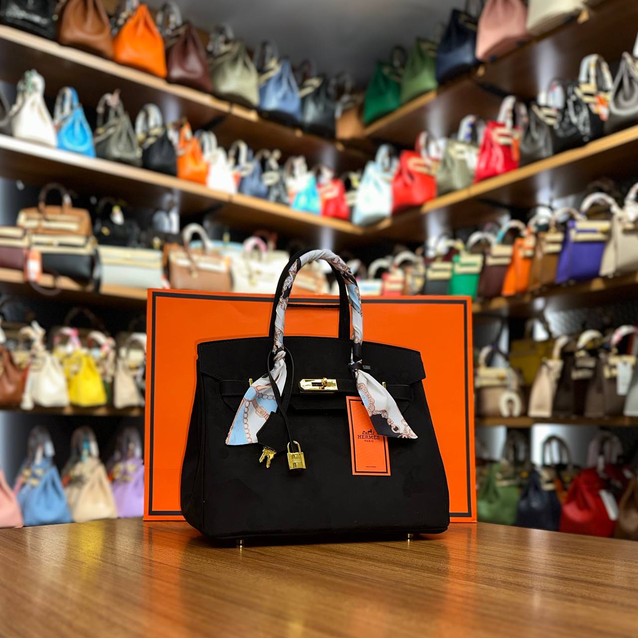 Hermès Birkin Bag Suede Black