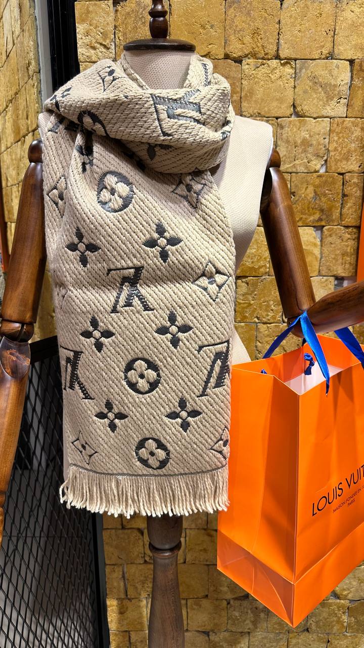 Louis Vuitton Monogram Cashmere Shawl Beige