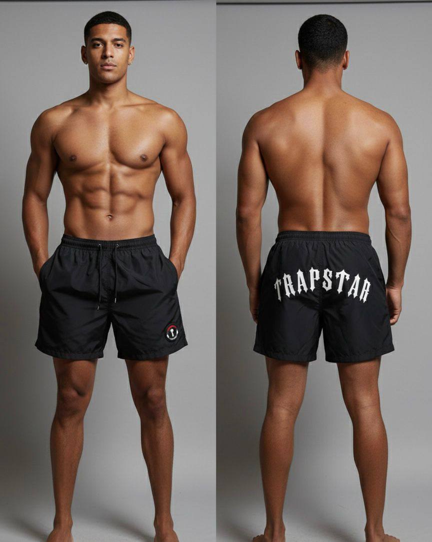 Trapstar Logo Swim Shorts Black