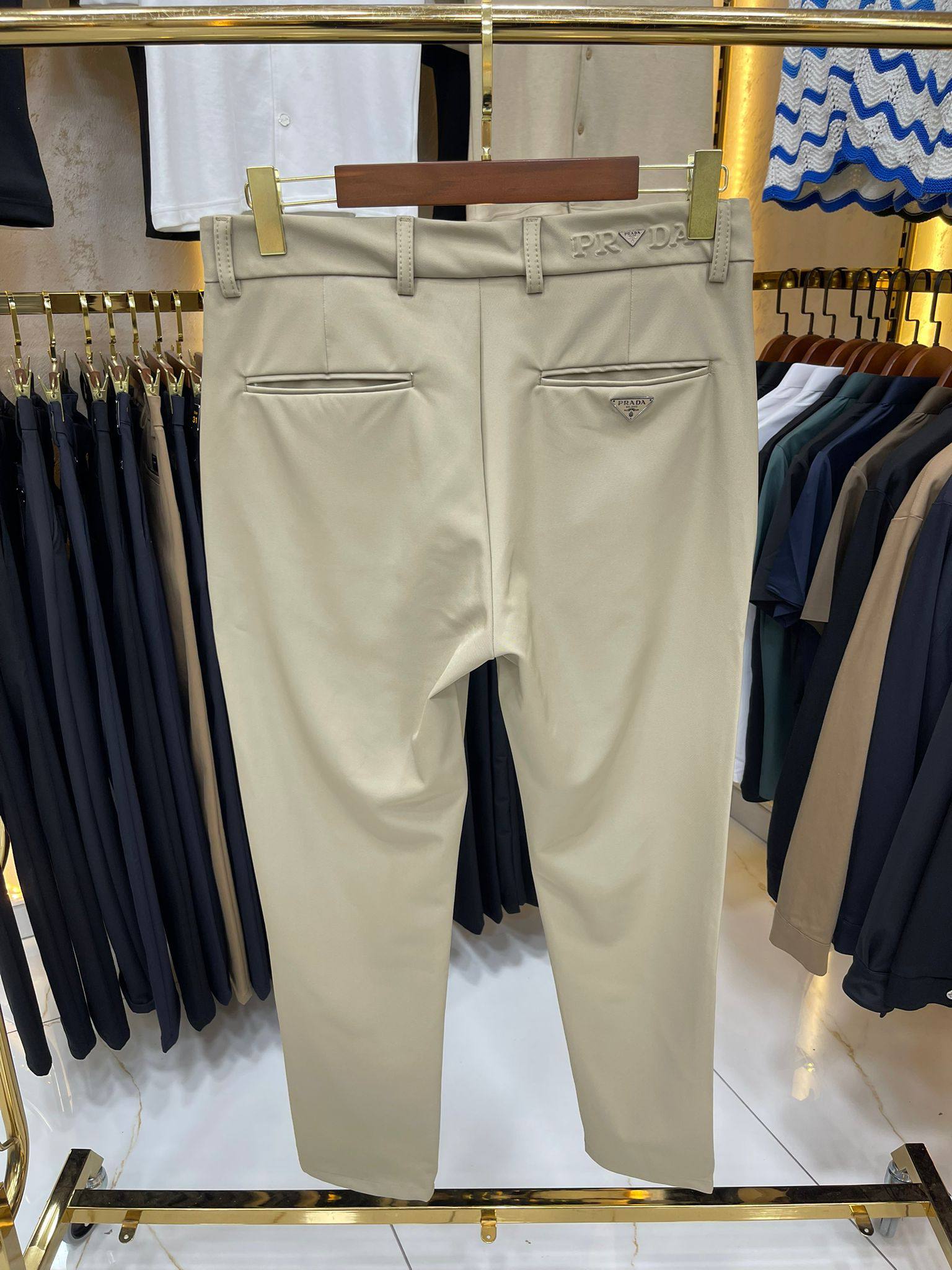 Prada Beige Tailored Trousers