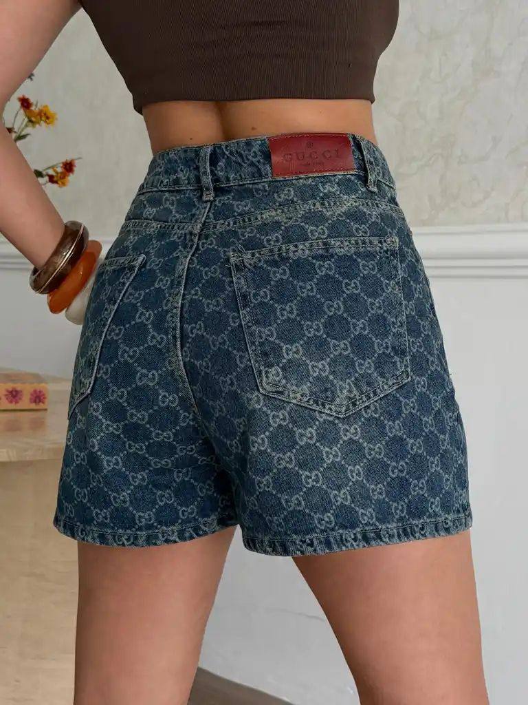 Gucci GG Denim Shorts Monogram