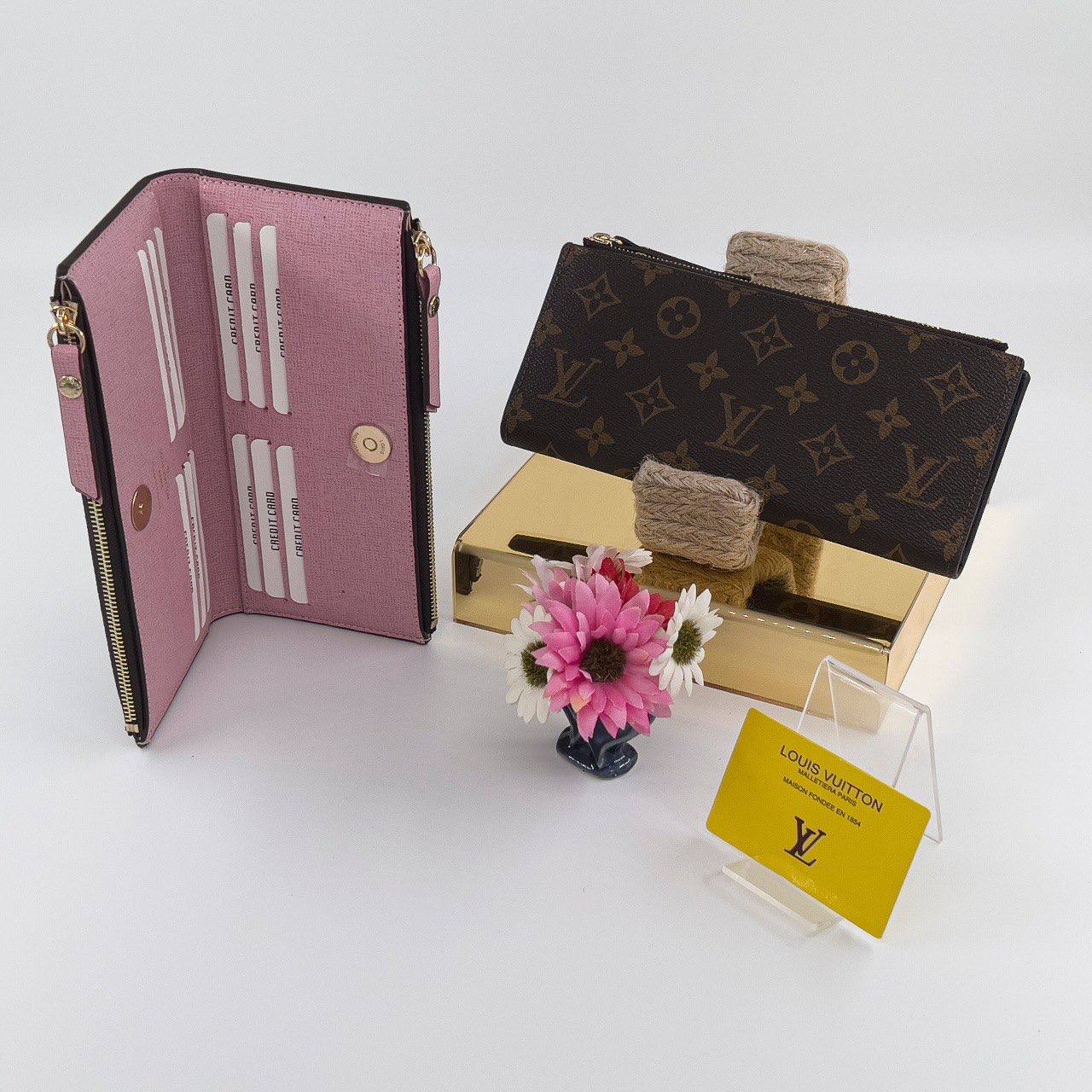 Louis Vuitton Adele Wallet Monogram Pink