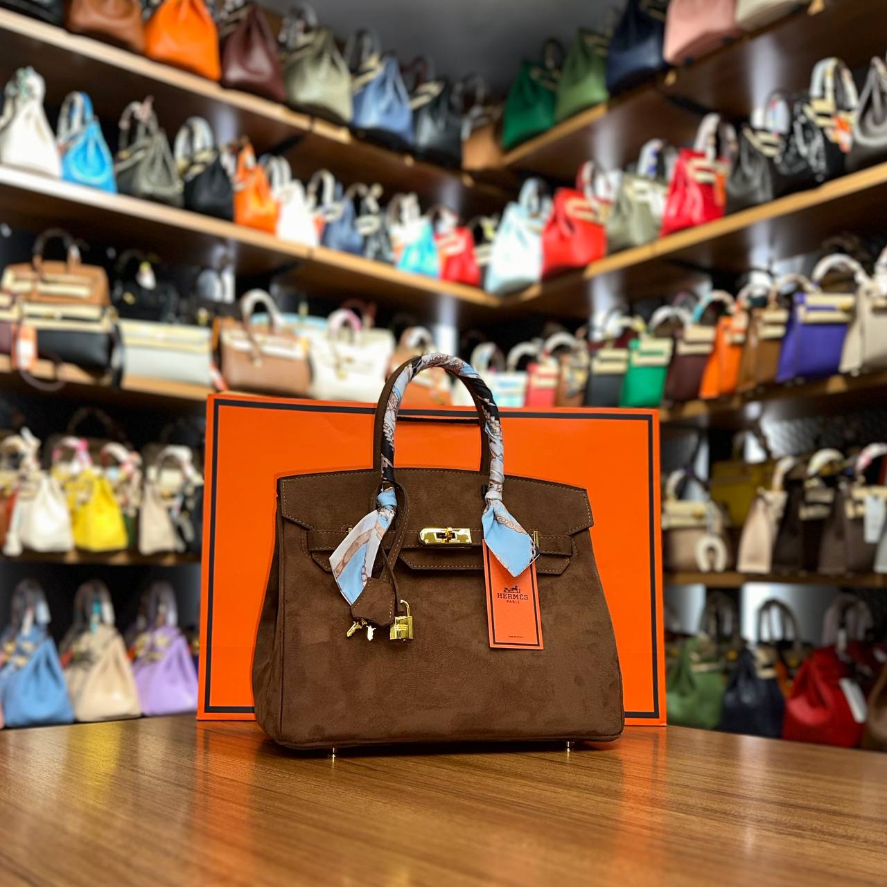Hermès Birkin Bag Suede Brown