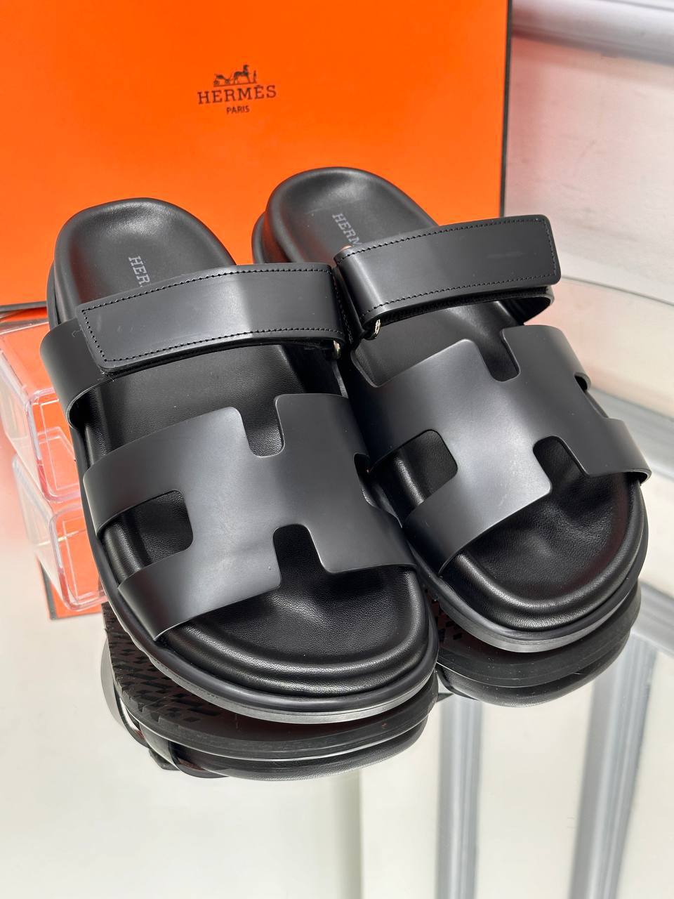 Hermes Sandals Chypre Black