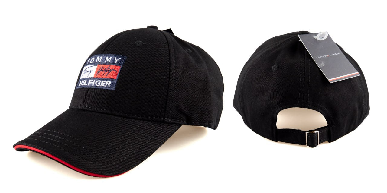 Tommy Hilfiger Flag Logo Baseball Cap Black