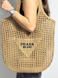 Prada Raffia Tote Bag