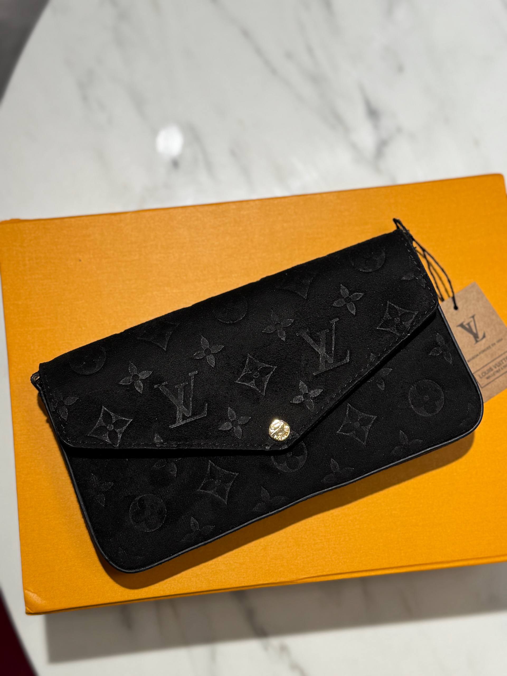 Louis Vuitton Félicie Pochette Suede Black