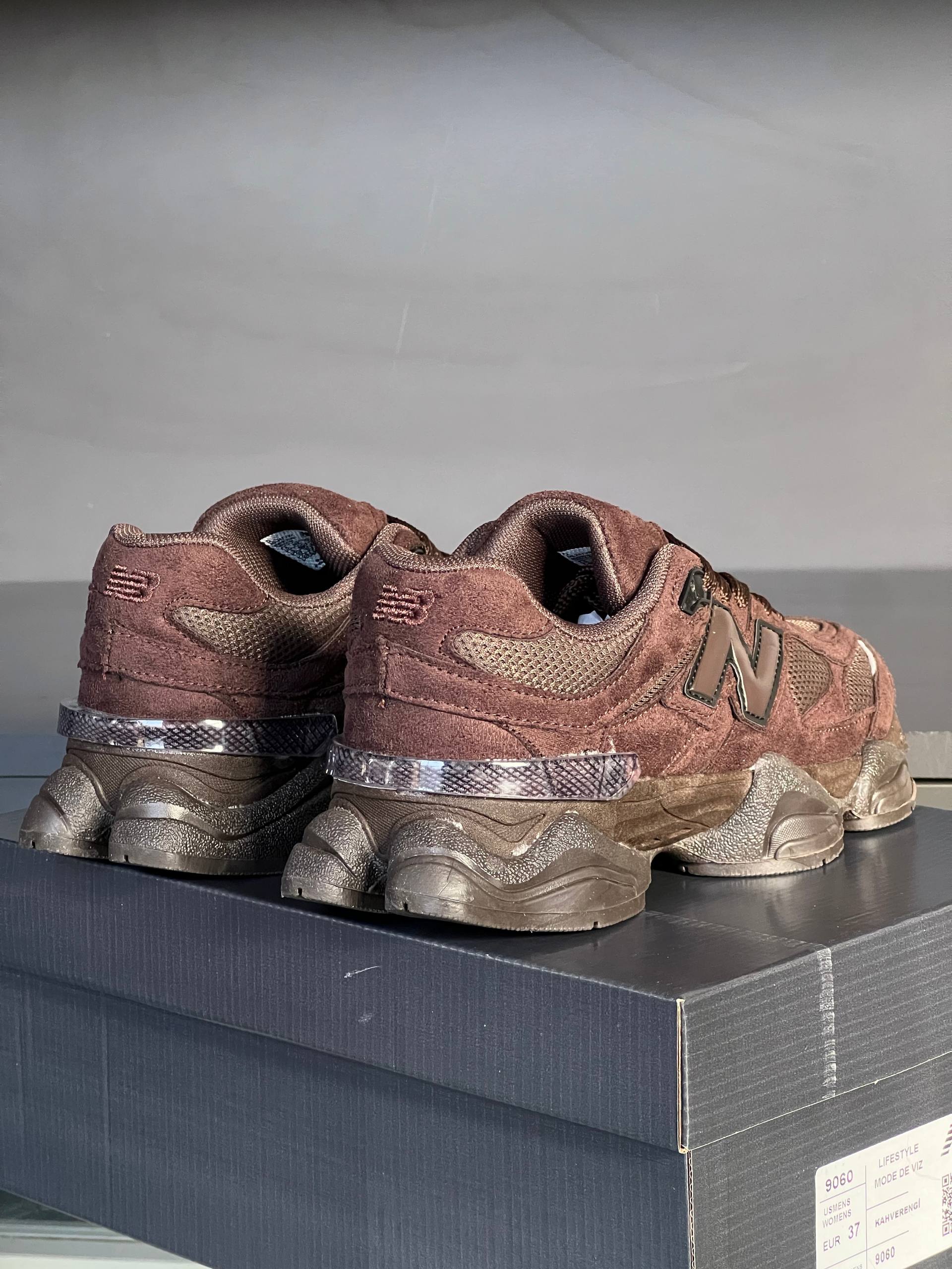 New Balance 9060 Brown Suede Sneakers