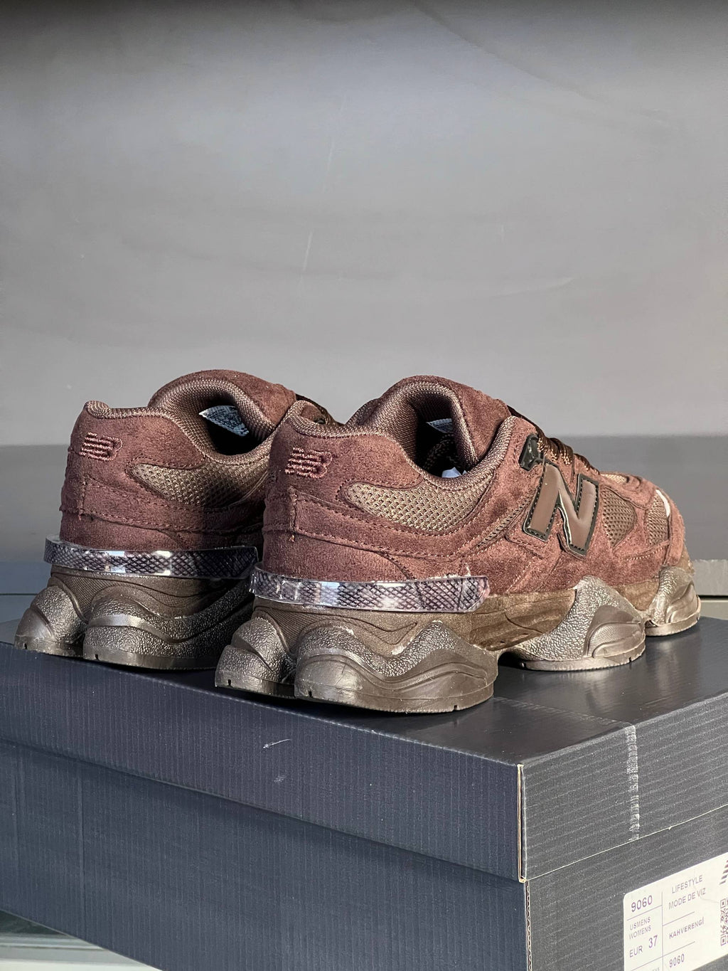 New Balance 9060 Brown Suede Sneakers