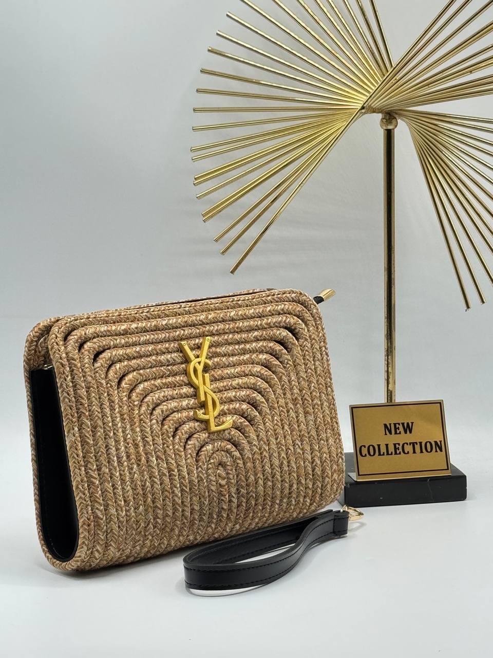 Saint Laurent YSL Raffia Clutch Bag