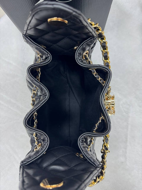 Chanel Gabrielle Hobo Bag Black Quilted Leather