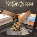 YSL Ζωνη Καφέ Σκούρο 4 cm