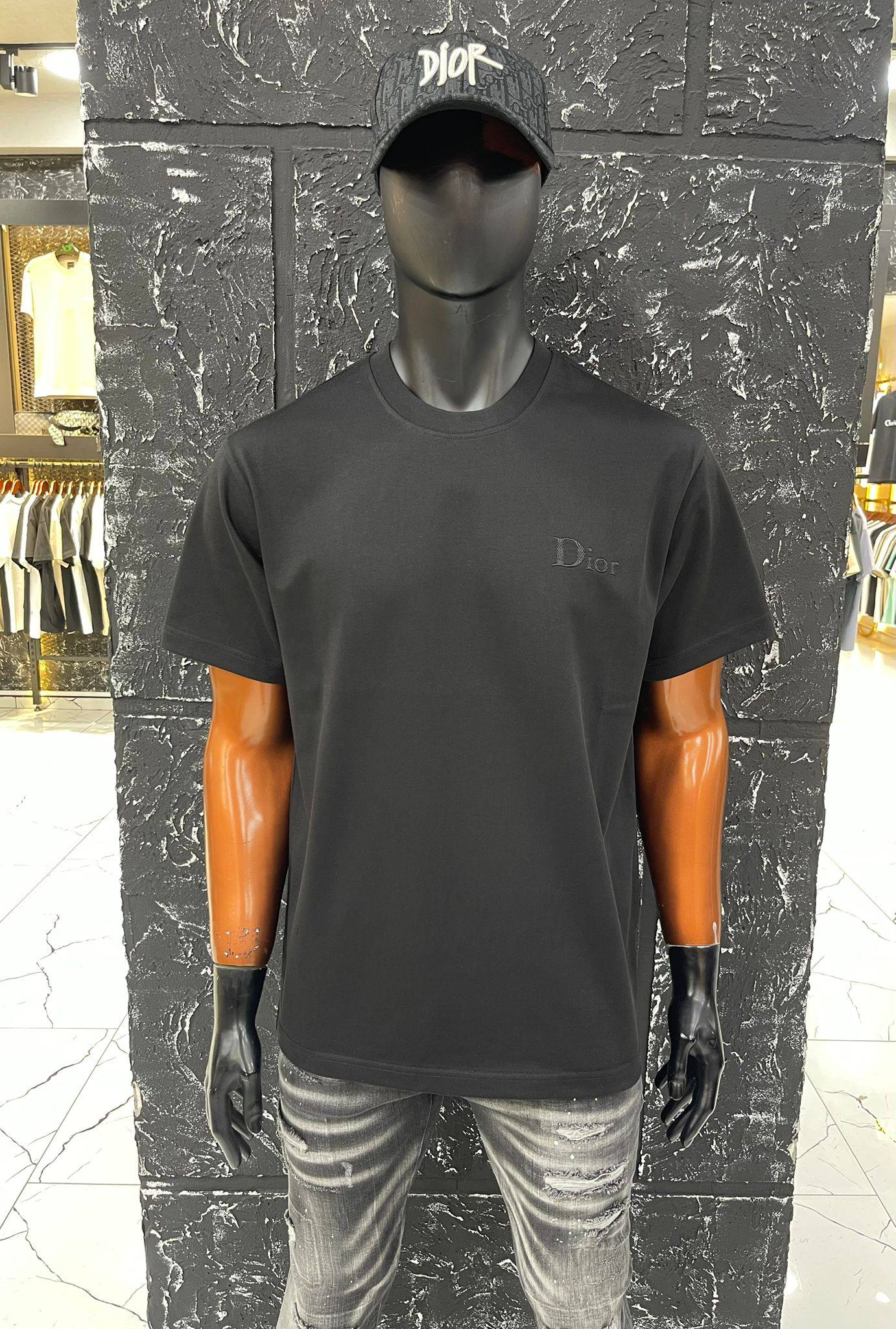 Dior T-Shirt Black Embroidered Logo