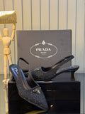 Prada Slingback Crystal Pumps