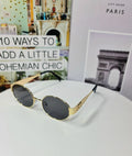 CELINE Triomphe Metal Oval Sunglasses Gold