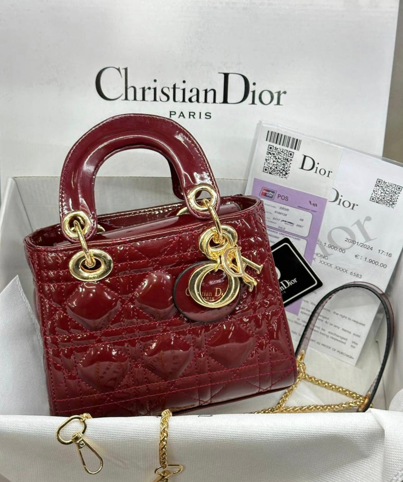 Lady Dior Μπορντό