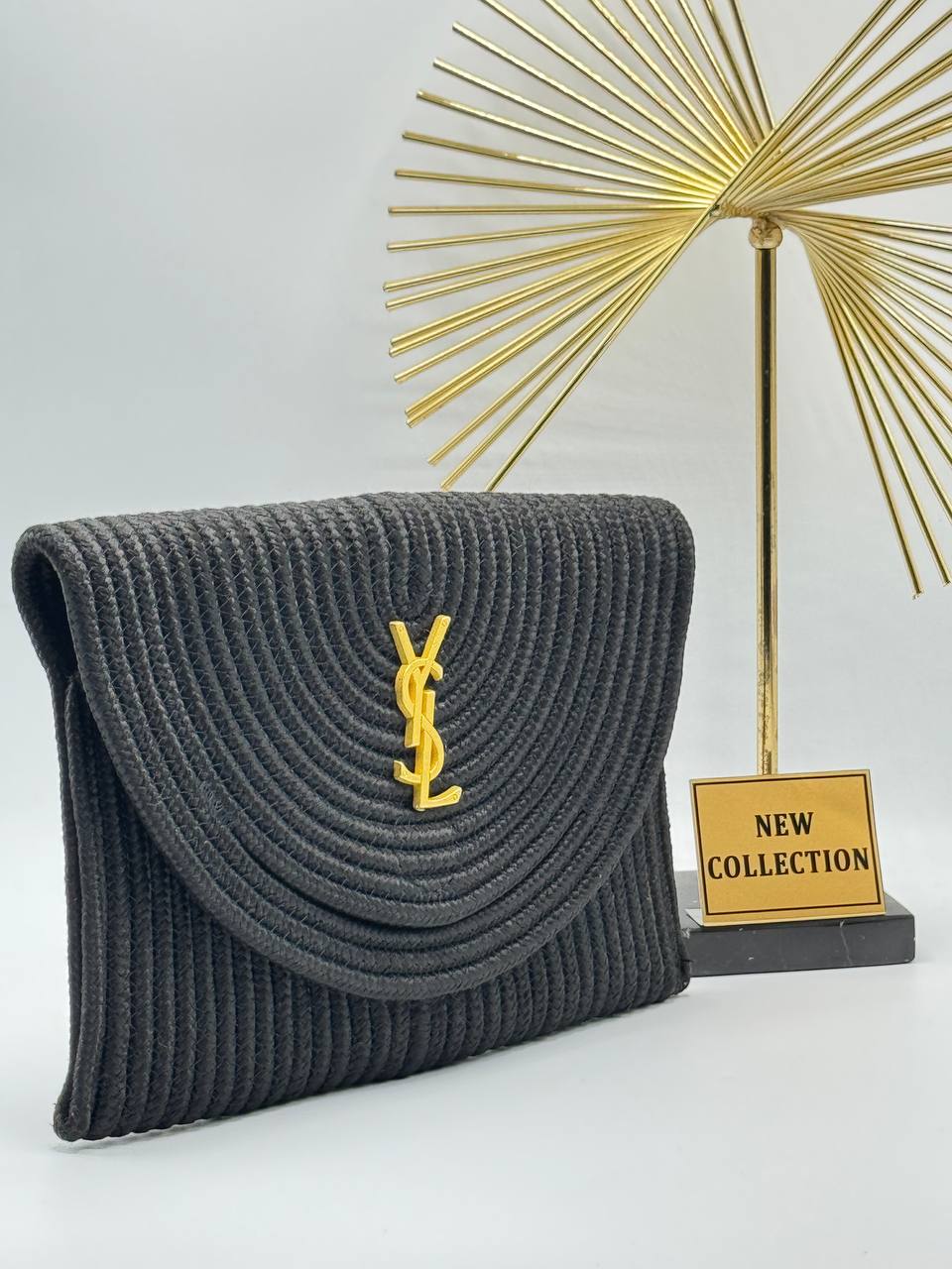 Saint Laurent Raffia Envelope Clutch