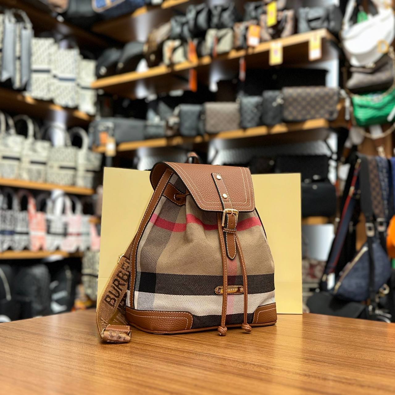 Burberry Vintage Check Backpack Brown