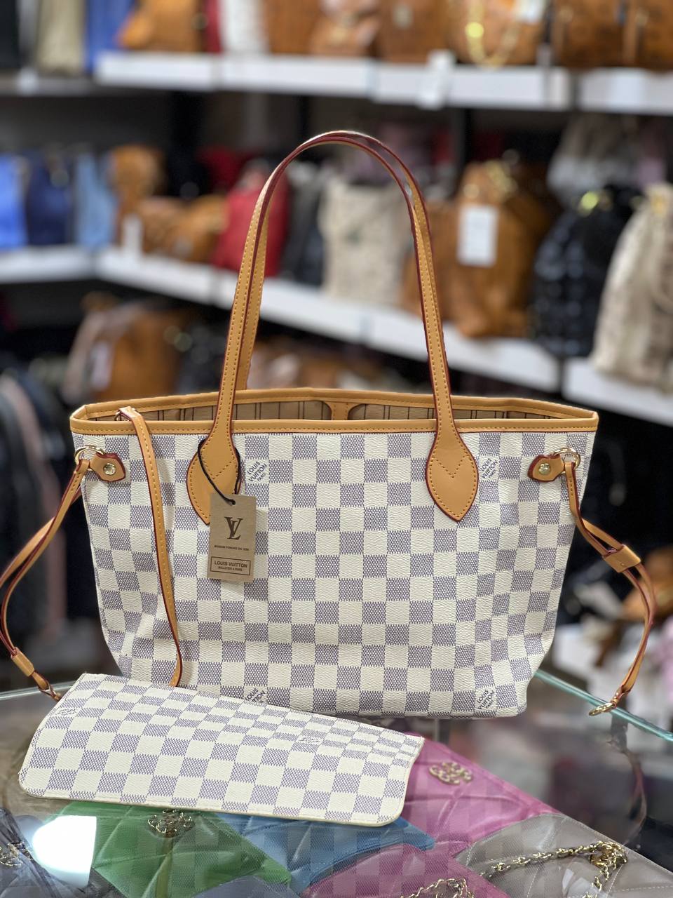 Louis Vuitton Neverfull MM Damier Azur Small