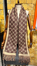 CELINE Triomphe Cashmere Scarf Brown