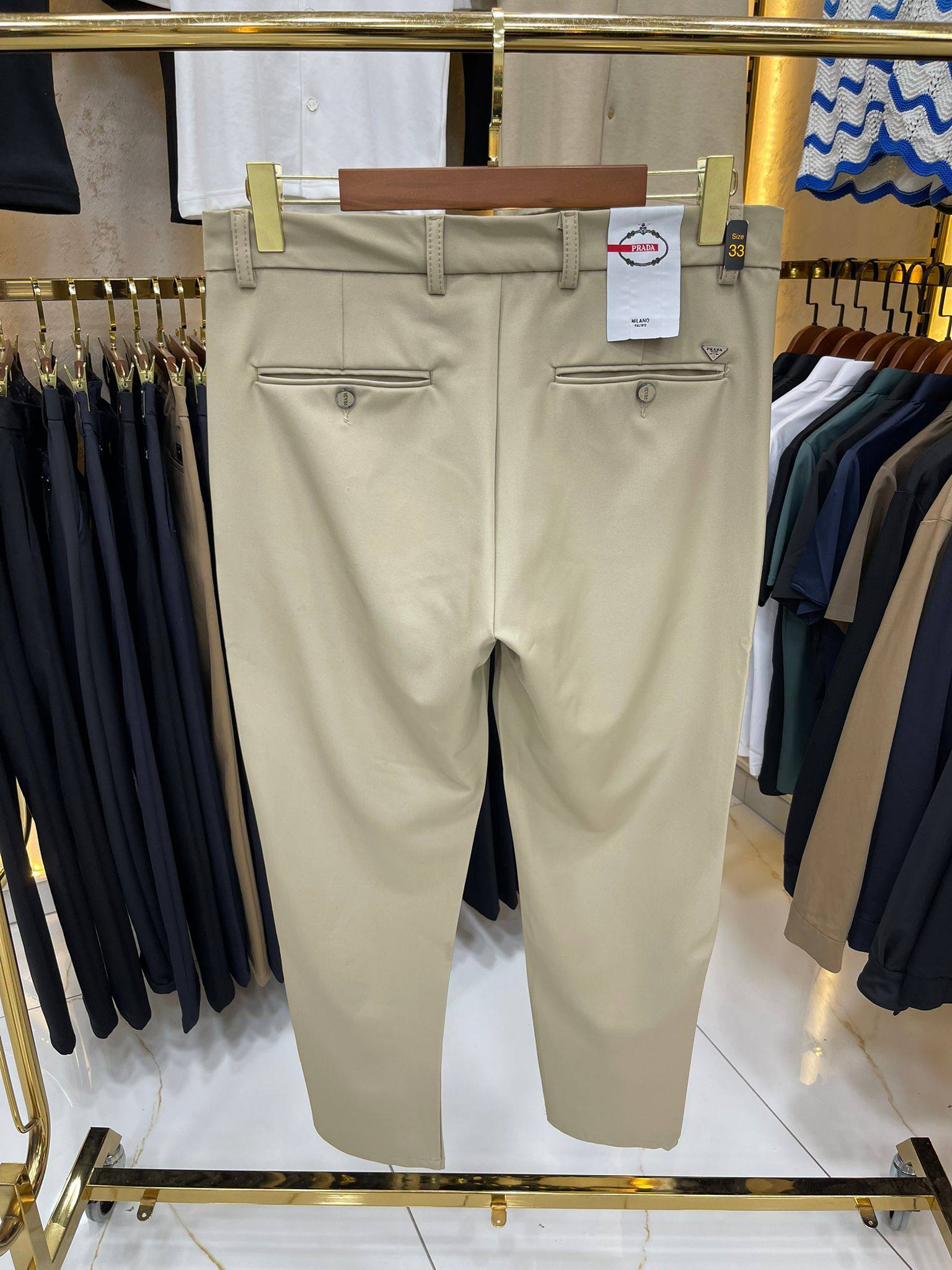 Prada Beige Tailored Trousers