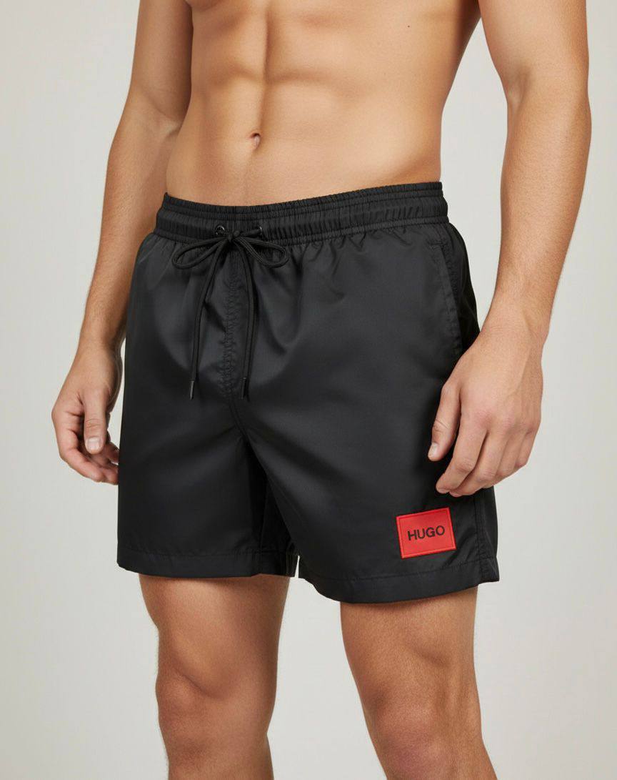 HUGO Logo Swim Shorts Black