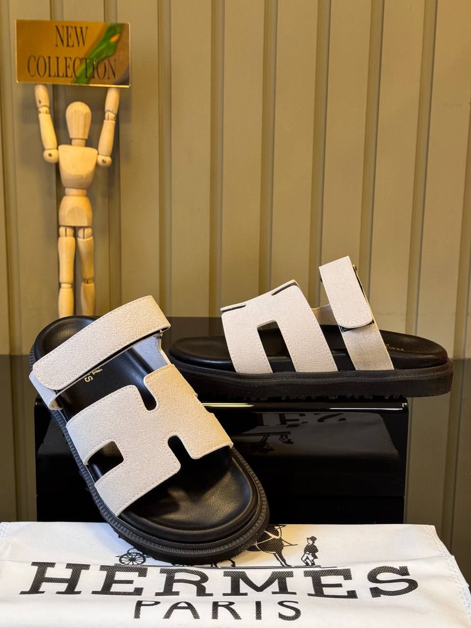 Hermes Chypre Sandals Beige