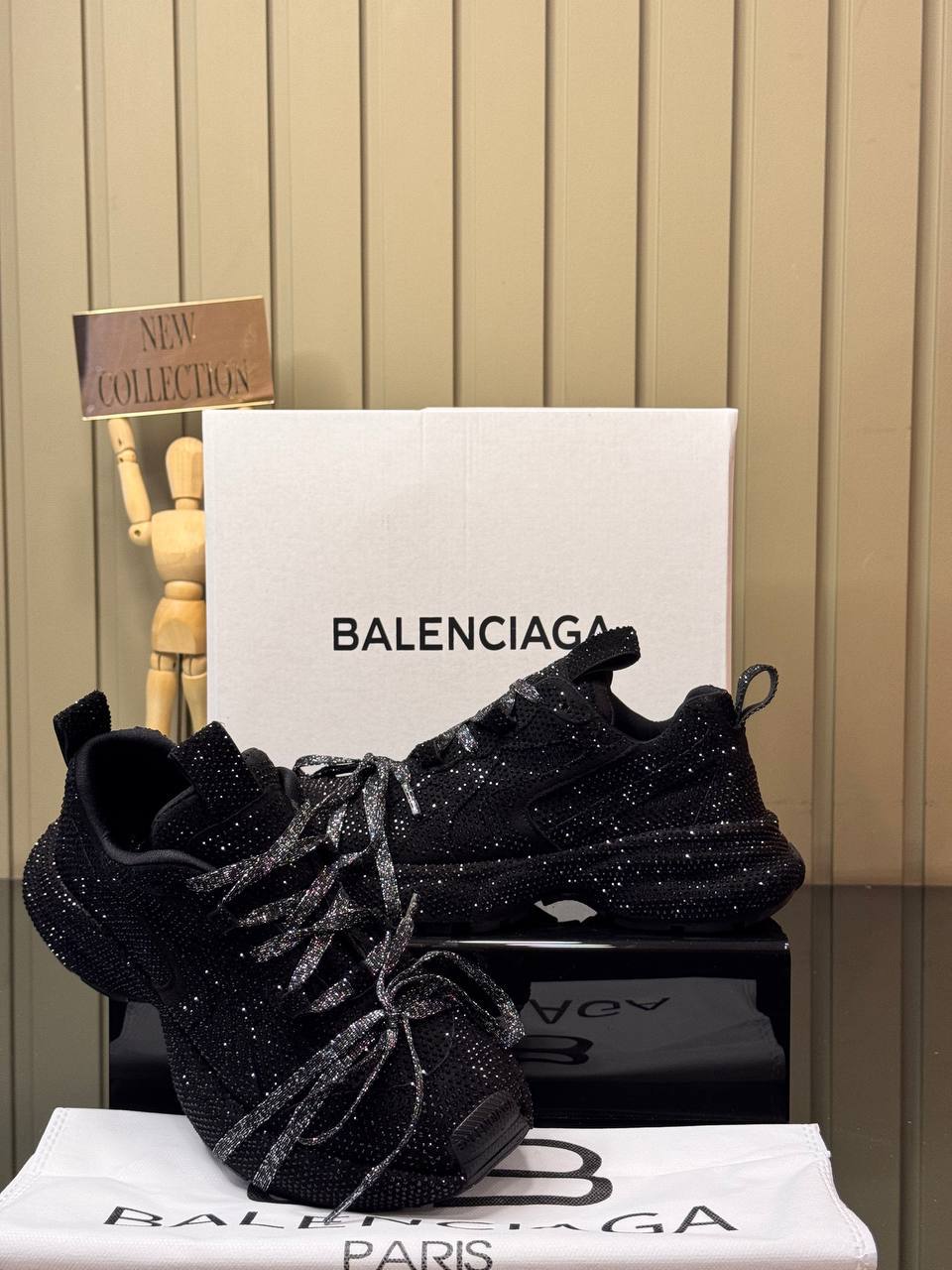 Balenciaga Triple S Crystal Sneakers Black