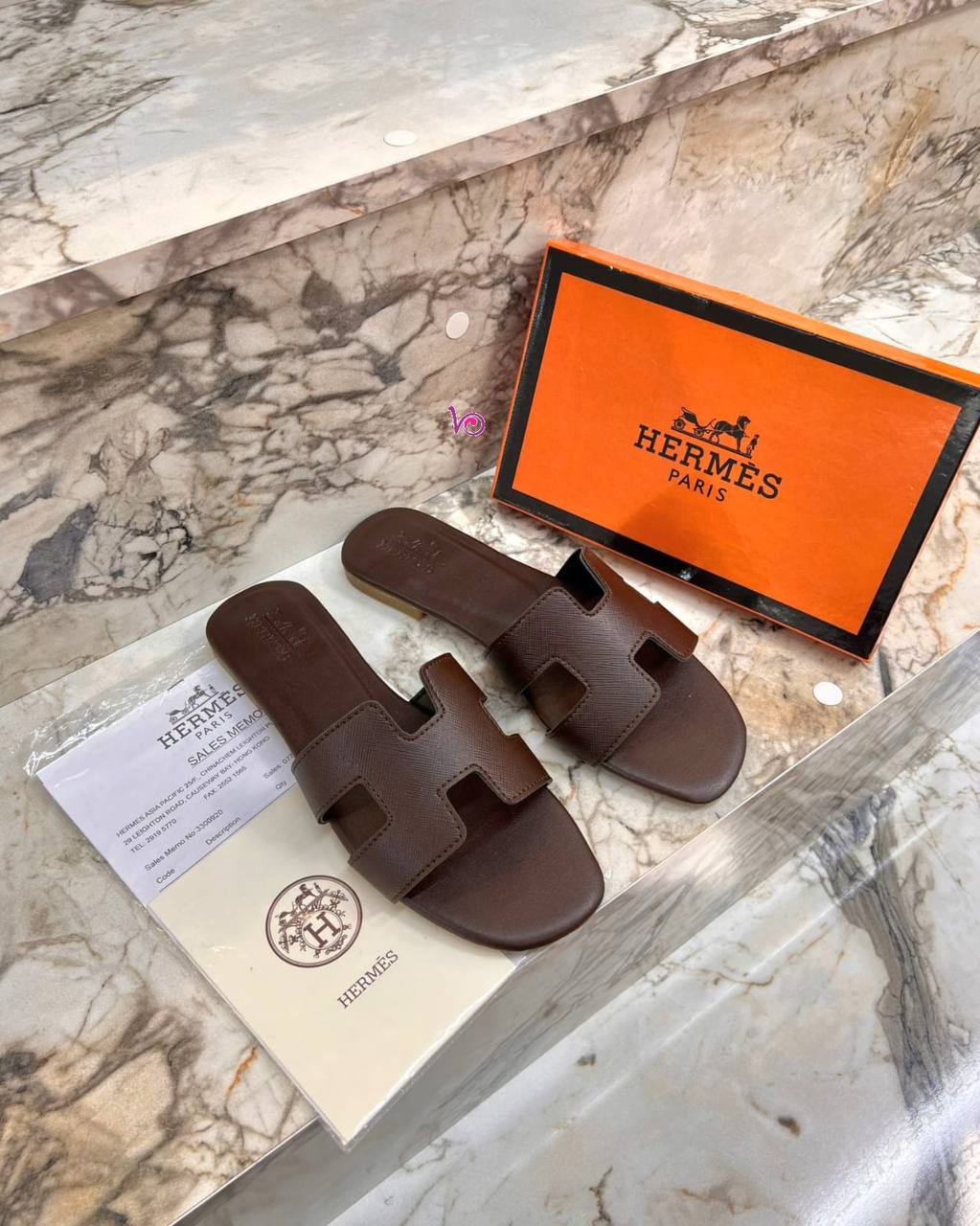 Hermes Oran Sandals Καφέ