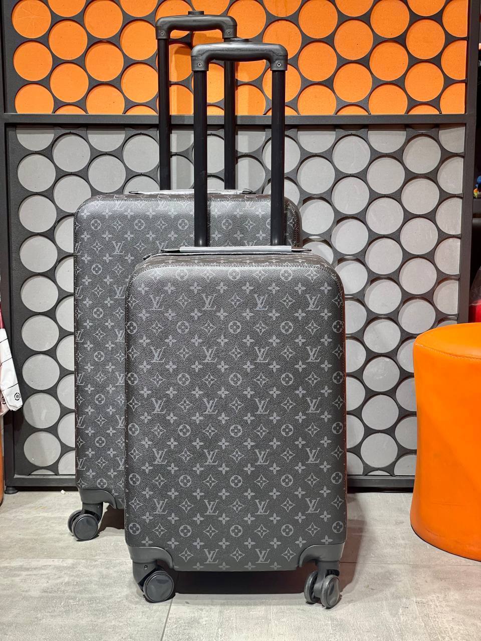 Louis Vuitton Monogram Eclipse Cabin Suitcase Set Black
