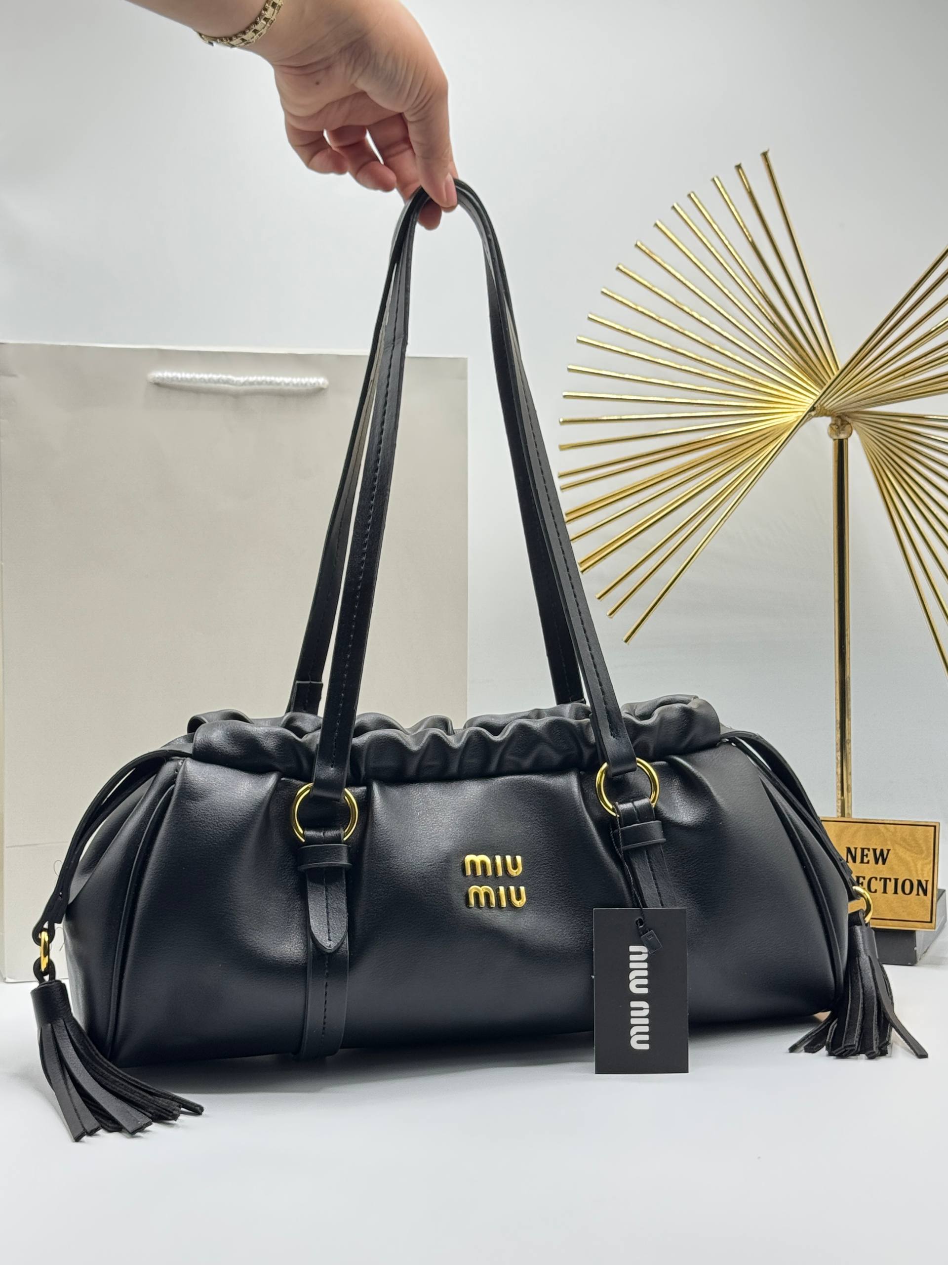 Miu Miu Leather Shoulder Bag Black
