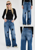 Chanel CC Logo Wide Leg Jeans