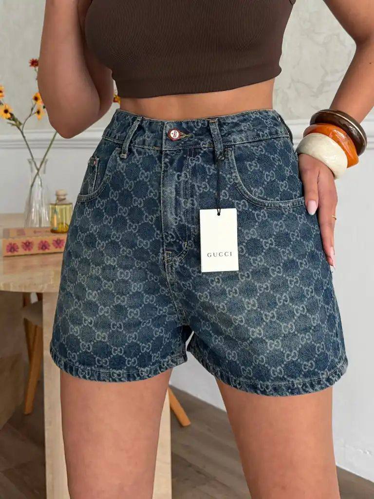 Gucci GG Denim Shorts Monogram