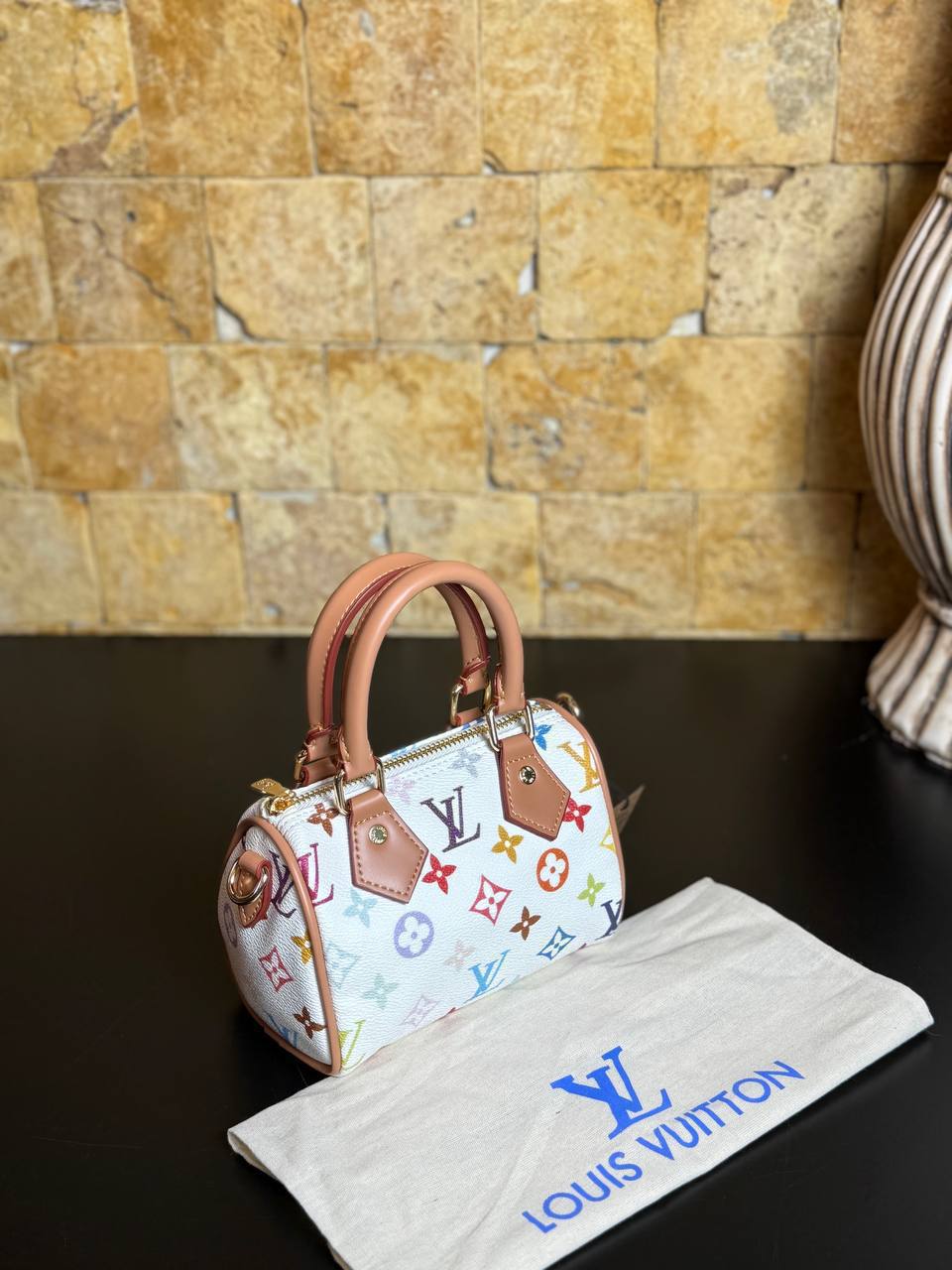 Louis Vuitton Nano Speedy Monogram Multicolor White