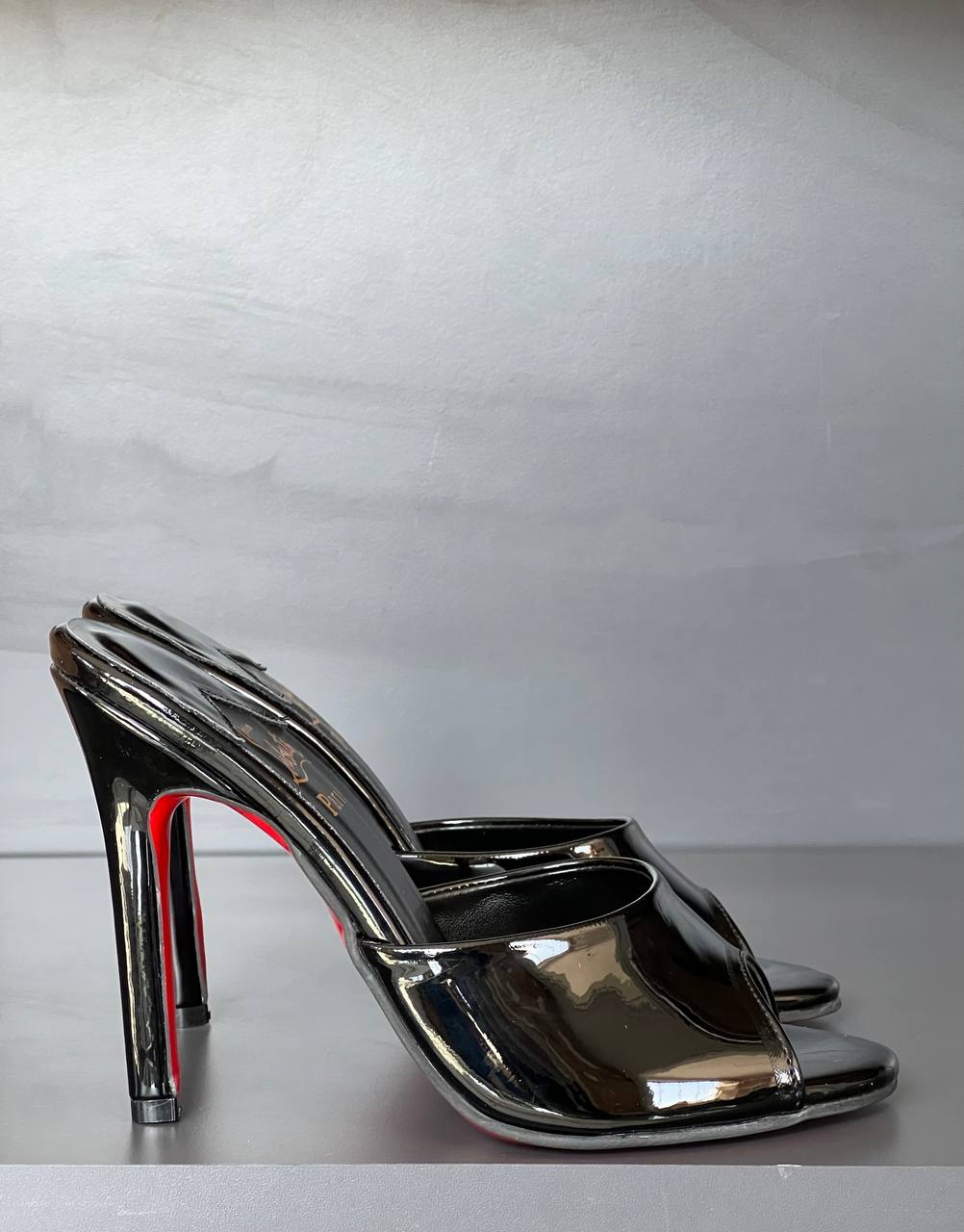 Christian Louboutin Patent Mule Heels Black