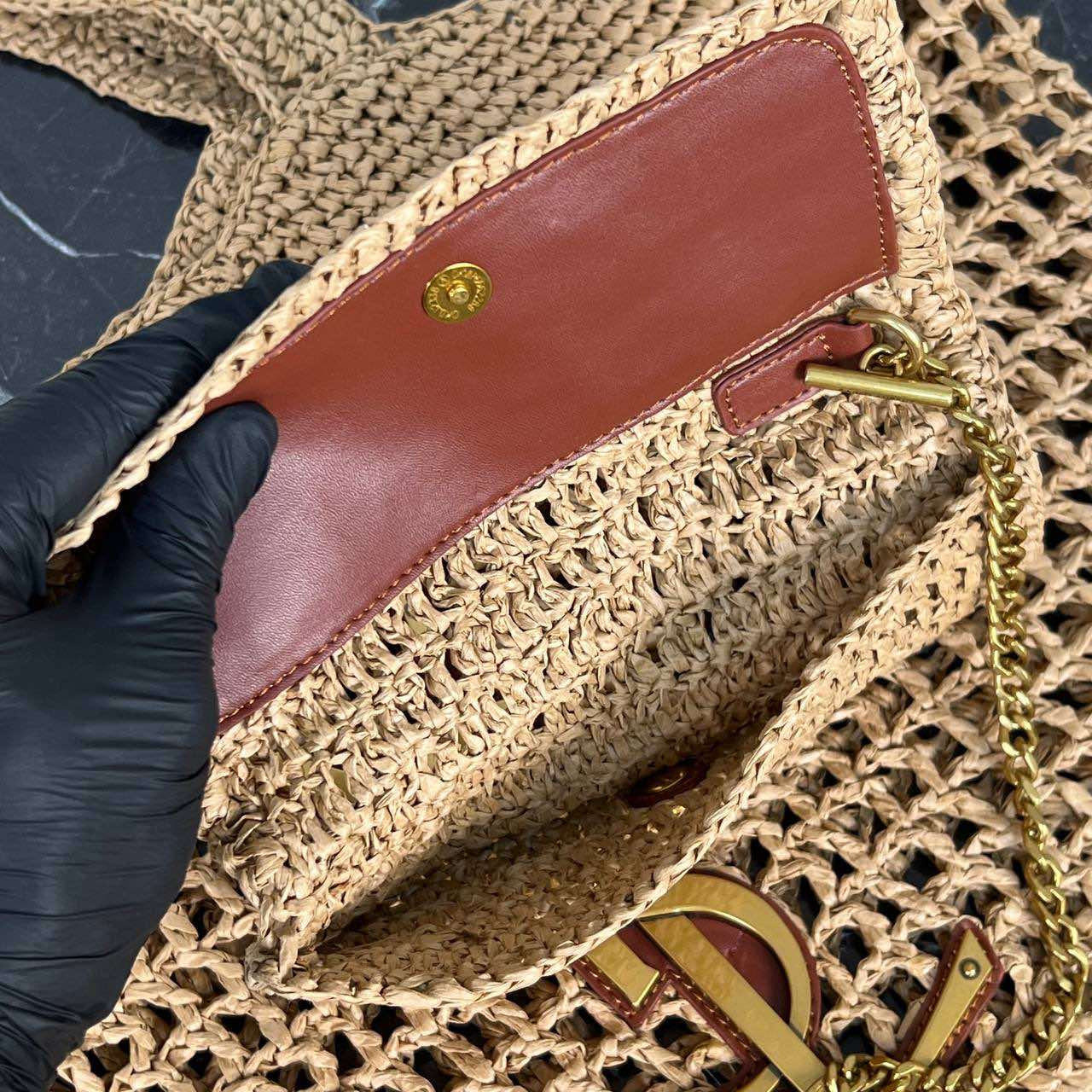Saint Laurent YSL Raffia Tote Bag