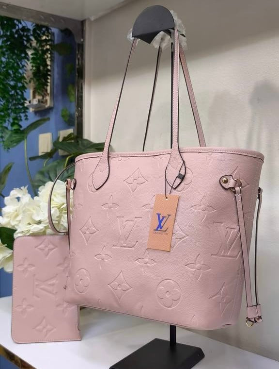 Louis Vuitton Neverfull MM Monogram Empreinte Pink