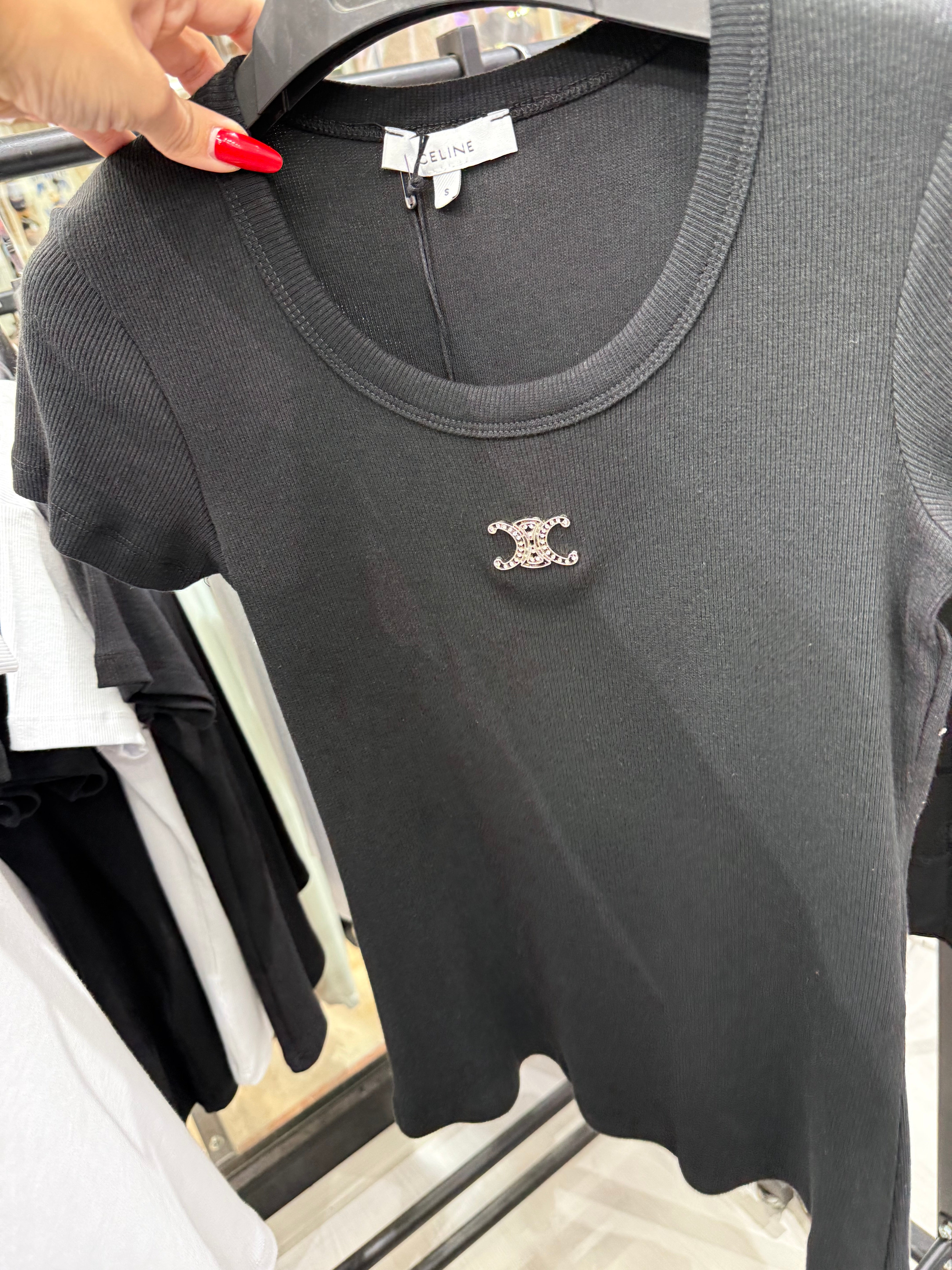 CELINE Triomphe Black T-Shirt