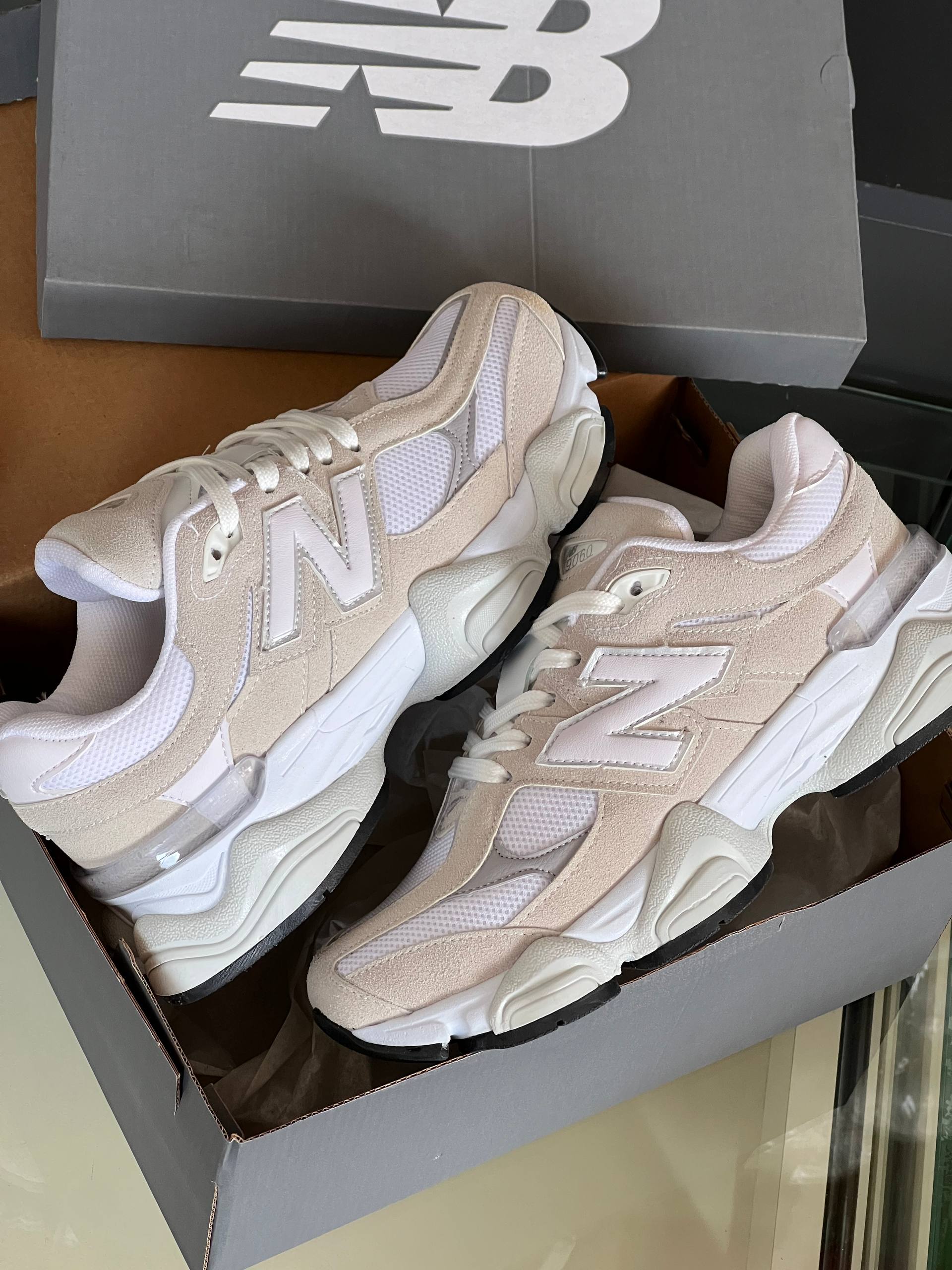 New Balance 9060 White Cream Sneakers